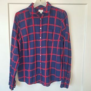J. Crew Women’s M Plaid Flannel Button-down Blouse